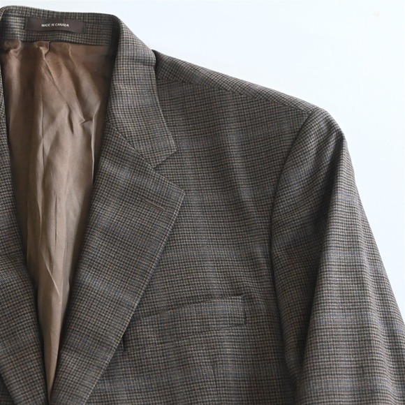 Michael Kors 42R Brown Plaid 100% Wool Mens Blazer Suit Jacket Sport Coat - Picture 2 of 16